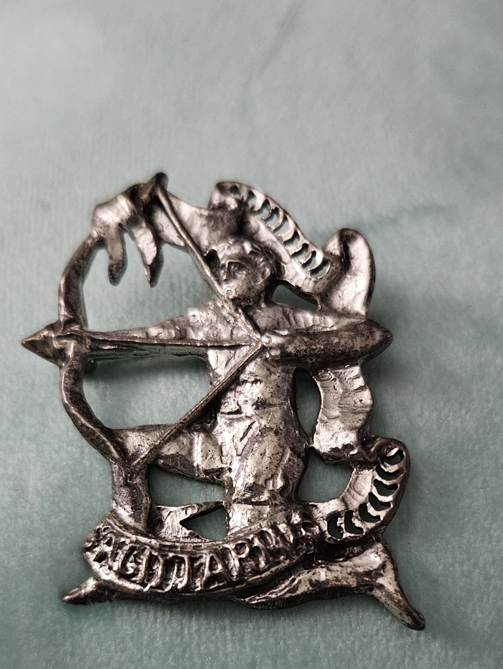 Vintage Silver Archer Brooch Pin - Lang